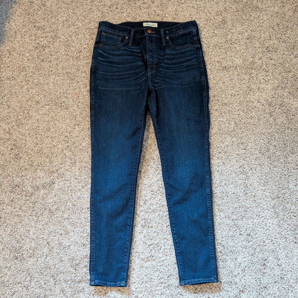 Madewell Jeans Women's 31 10” High Rise Skinny Dark Blue Wash Denim Cotton